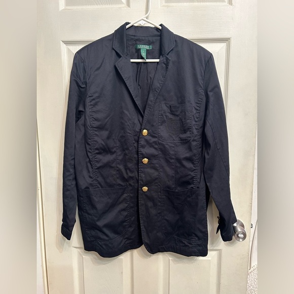 Ralph Lauren black blazer women’s size 1X gold button and  pockets - Picture 1 of 7